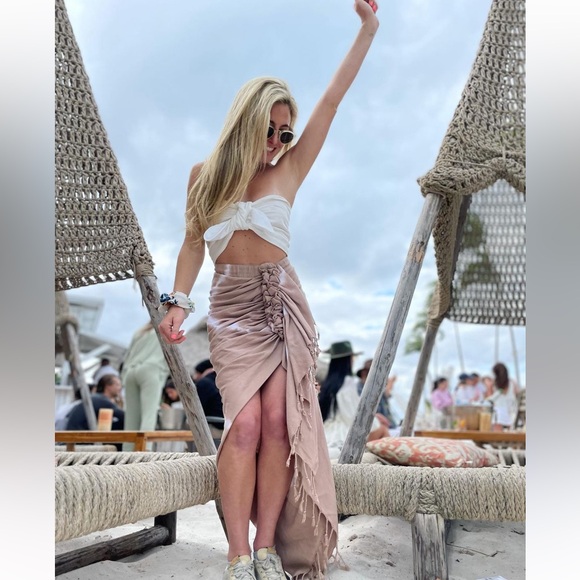 Just Bee Queen - JBQ Women’s Tulum Tie-Dye Skirt in tan, size XS, only worn once - Picture 5 of 10